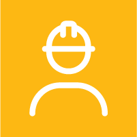 Icon of a worker in a hard hat
