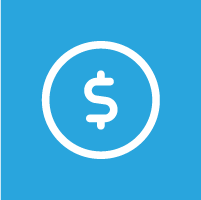Icon of a circle with a dollar sign in the middle