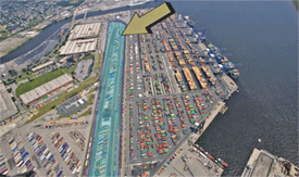 Aerial view of Intermodal Container Transfer Facility (ICTF)